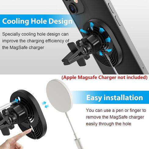 Car Vent Holder for Apple MagSafe Charger Compatible with iPhone 14/14 Plus/14 Pro/14 Pro Max and iPhone 13/12 Series(Charger not Included) in Saudi Arabia
