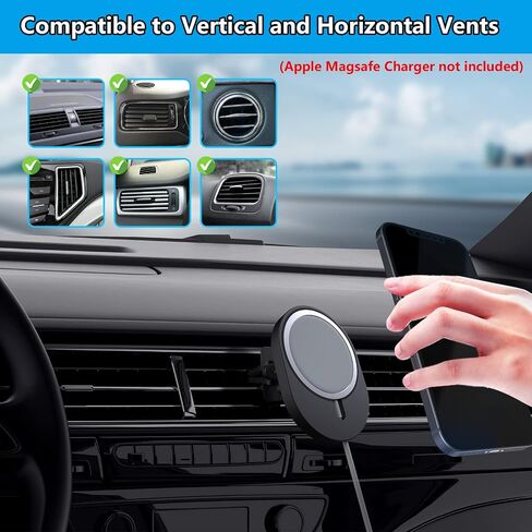 Car Vent Holder for Apple MagSafe Charger Compatible with iPhone 14/14 Plus/14 Pro/14 Pro Max and iPhone 13/12 Series(Charger not Included) in Saudi Arabia