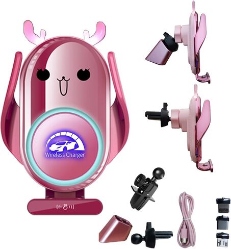 Wireless Car Charger, Automatic Clamping,15W Fast Charging, Compatible with iPhone 13/ 13Pro/12/12Pro/SE/11/11Pro/XSMax/XS/XR/X/8,Samsung S22/ S21/S20/ S10/S9/S8/Note20/ Note10/9 in Kuwait