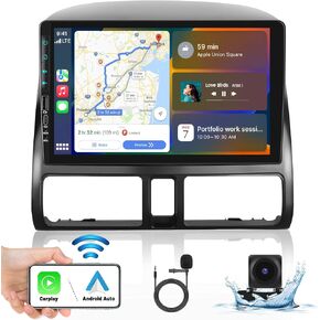 Hikity 9 "ستيريو سيارة أندرويد لهوندا CRV 2002-2006 لاسلكي Carplay أندرويد السيارات لتحديد المواقع والملاحة ستيريو بلوتوث سيارة استقبال الصوت شاشة تعمل باللمس in Kuwait