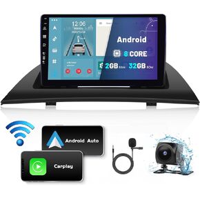 【8 Core Android 13】 ستيريو سيارة لسيارة BMW X3 [E83] 2006-2010 لاسلكي Apple CarPlay Android Auto، راديو سيارة بشاشة لمس 9 بوصة مع نظام ملاحة GPS بلوتوث 5.0 DSP 4G WiFi FM AM سبليت الشاشة in Kuwait
