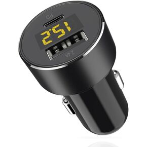 شاحن سيارة Aceyoon USB C، 18 وات PD QC3.0 شاحن حائط USB مزدوج قابس 2 منفذ C شاحن هاتف سريع USB لشحن طاقة السيارة لأجهزة iPad وSamsung Galaxy وLG وGoogle Pixel وMoto وMotorola in Kuwait