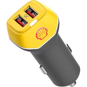 Shell Mini Car Charger 24W Fast Charge Dual Port USB Adapter with LED Indicator, Fast Charging for iPhone Pro/Max/Mini, iPad Air/Mini, Android & USB Gadgets in Kuwait