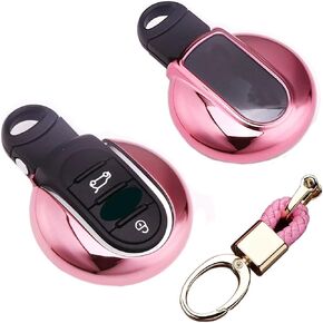 Royalfox(TM) Luxury 3 4 Buttons Soft TPU Smart Remote Key Fob case Cover for BMW Mini Cooper F54 F55 F56 F57 F60,with Keychain (Blue)