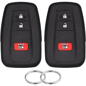 Lcyam Key Fob Cover Case for 2019-2022 Toyota Corolla Hatchback RAV4 XLE Prius 3 Button Smart Key , Black Black in Kuwait