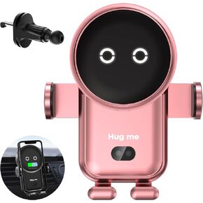 Wireless Car Charger, Liladuo 15W Fast Charging Auto-Clamping Phone Holder Air Vent Cell Phone Holder Compatible with iPhone 14 Series/14 Pro Max/13 Series/12 Series/11 and All Phones(Blue)