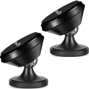 SALEX Silver Magnetic Mounts 2 Pack. Flat Cell Phone Holder for Car Dashboard, Wall, Fridge. Stick on Universal Kit Compatible with GPS, Tablets, Smartphones, Knives, Keys, Spoons, Forks.