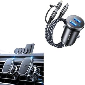 LISEN حامل هاتف السيارة المغناطيسي 2 حزمة وشاحن سيارة USB C مع كابل C/L in Kuwait