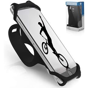 TeamObsidian Bike PHONE Mount [ Size M ] Made of Durable Non-Slip Silicone. Rotatable Mobile Cellphone Holder/Universal Cradle for All Bicycle Handlebars and 99% of Smartphones
