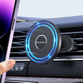 Ciencimy Compatible with Magsafe Car Mount, SnapKit Strong Magnet [Dual Clip ] Car Vent Phone Mount with Metal Plate Compatible for iPhone12/13/14 Series and Most Mobile Phones in Kuwait