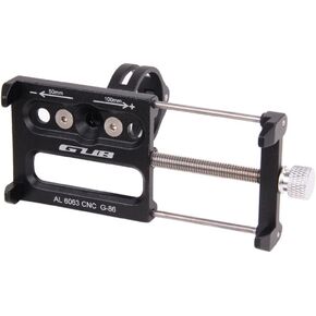 GUB Mountian Bike Phone Mount حامل دراجة، سبائك الألومنيوم قابل للتعديل الهاتف الخليوي GPS جبل حامل الدورية مهد المشبك للدراجات النارية دراجة نارية، فون سامسونج الروبوت الهواتف الذكية (أسود)