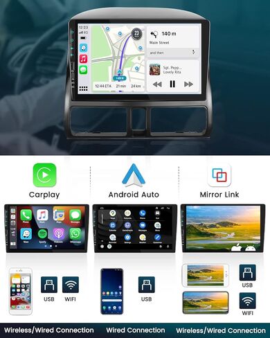 Hikity 9 "ستيريو سيارة أندرويد لهوندا CRV 2002-2006 لاسلكي Carplay أندرويد السيارات لتحديد المواقع والملاحة ستيريو بلوتوث سيارة استقبال الصوت شاشة تعمل باللمس in Kuwait