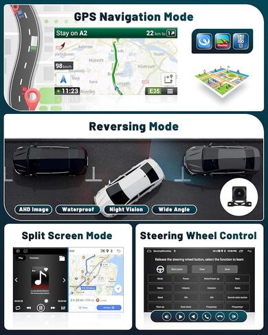 Hikity 9 "ستيريو سيارة أندرويد لهوندا CRV 2002-2006 لاسلكي Carplay أندرويد السيارات لتحديد المواقع والملاحة ستيريو بلوتوث سيارة استقبال الصوت شاشة تعمل باللمس in Kuwait