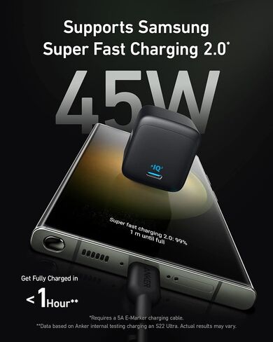 محول شاحن سيارة USB C (52.5 واط)، شاحن هاتف سيارة صغير الحجم Anker 323 مع شاحن USB C 33 واط، شاحن Anker 323، شاحن مدمج بمنفذين مع شاحن 45 واط in Saudi Arabia
