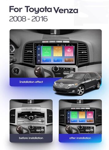 مشغل راديو ستيريو للسيارة يعمل بنظام Android 12 بشاشة 9 بوصة IPS تعمل باللمس ونظام تحديد المواقع العالمي (GPS) مدمج لاسلكي CarPlay بلوتوث يدعم JBL Stereo Factory WiFi Obd2 DVR TPMS لسيارة Toyota Venza 2008-2016 in Kuwait