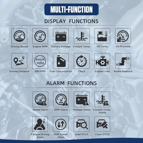 X60 Car Obd HUD متعدد الوظائف عداد رقمي إنذار سرعة قياس درجة حرارة الماء - اختبار خلل لـ 12 فولت OBD-II للمركبات القياسية عرض السيارات HUD in Kuwait