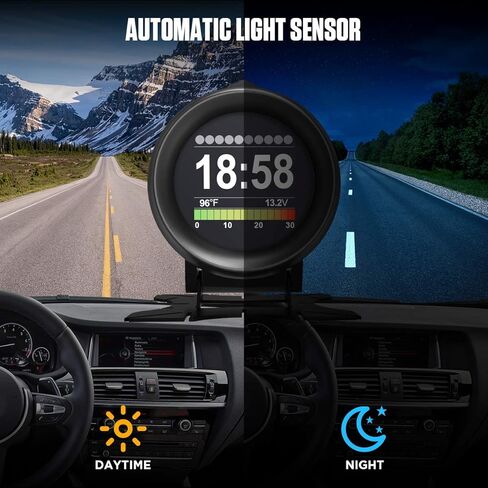 X60 Car Obd HUD متعدد الوظائف عداد رقمي إنذار سرعة قياس درجة حرارة الماء - اختبار خلل لـ 12 فولت OBD-II للمركبات القياسية عرض السيارات HUD in Kuwait