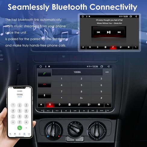 نظام ملاحة ستيريو للسيارة بنظام اندرويد 10 مقاس 9 انش مناسب لسيارة فولكس فاجن جولف بولو باسات تيجوان جيتا يدعم ابل كاربلاي اندرويد اوتو بلوتوث 1080P واي فاي RDS DSP AM FM in Kuwait
