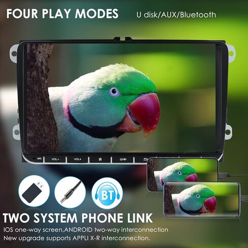 نظام ملاحة ستيريو للسيارة بنظام اندرويد 10 مقاس 9 انش مناسب لسيارة فولكس فاجن جولف بولو باسات تيجوان جيتا يدعم ابل كاربلاي اندرويد اوتو بلوتوث 1080P واي فاي RDS DSP AM FM in Kuwait