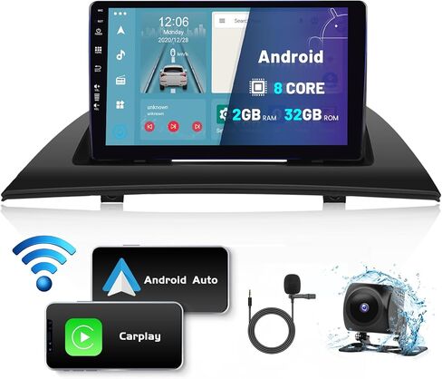 【8 Core Android 13】 ستيريو سيارة لسيارة BMW X3 [E83] 2006-2010 لاسلكي Apple CarPlay Android Auto، راديو سيارة بشاشة لمس 9 بوصة مع نظام ملاحة GPS بلوتوث 5.0 DSP 4G WiFi FM AM سبليت الشاشة in Kuwait