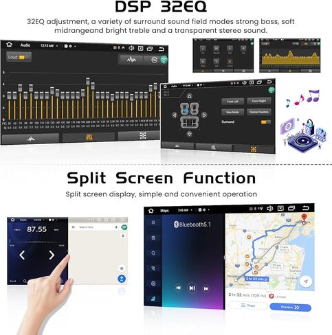 【8 Core Android 13】 ستيريو سيارة لسيارة BMW X3 [E83] 2006-2010 لاسلكي Apple CarPlay Android Auto، راديو سيارة بشاشة لمس 9 بوصة مع نظام ملاحة GPS بلوتوث 5.0 DSP 4G WiFi FM AM سبليت الشاشة in Kuwait