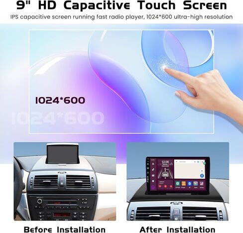 【8 Core Android 13】 ستيريو سيارة لسيارة BMW X3 [E83] 2006-2010 لاسلكي Apple CarPlay Android Auto، راديو سيارة بشاشة لمس 9 بوصة مع نظام ملاحة GPS بلوتوث 5.0 DSP 4G WiFi FM AM سبليت الشاشة in Kuwait