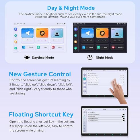 Joying Double Din Radio Car Stereo Apple Carplay & Android Auto11.6 بوصة وحدة رئيسية 8 جيجابايت + 128 جيجابايت مع رابط مرآة دعم 1920 × 1080، 5G WiFi، بلوتوث 5.0، مخرج مضخم صوت (JY-UZD11N8) in Kuwait