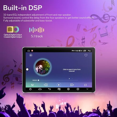 JOYING جديد 10.1 بوصة ستيريو سيارة أندرويد شاشة قابلة للتدوير التلقائي 1280x800P شاشة لمس عالمية مزدوجة الدين راديو السيارة أندرويد 10.0 نظام دعم Bluetooth5.1/5G WIFI/4G بطاقة SIM in Kuwait