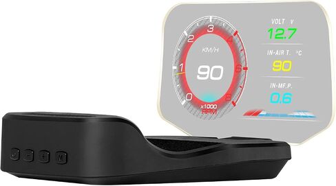 AWOLIMEI Car Heads Up Display C2, Obd2 Gauge Display with Speed, Water Temperature, Voltage, Fuel Consumption, Overspeed Alarm, Suitable for All Cars (C2) in Saudi Arabia