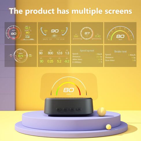 AWOLIMEI Car Heads Up Display C2, Obd2 Gauge Display with Speed, Water Temperature, Voltage, Fuel Consumption, Overspeed Alarm, Suitable for All Cars (C2) in Saudi Arabia