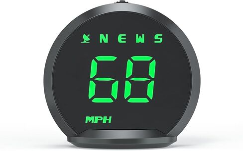 عداد السرعة الرقمي AZIJYV G13، HUD الجديد، عداد السرعة KMH Mph GPS مع إنذار السرعة الزائدة، إنذار القيادة التعب، توصيل وتشغيل USB، شاشة عرض رأس عالمية مناسبة لجميع السيارات in Kuwait