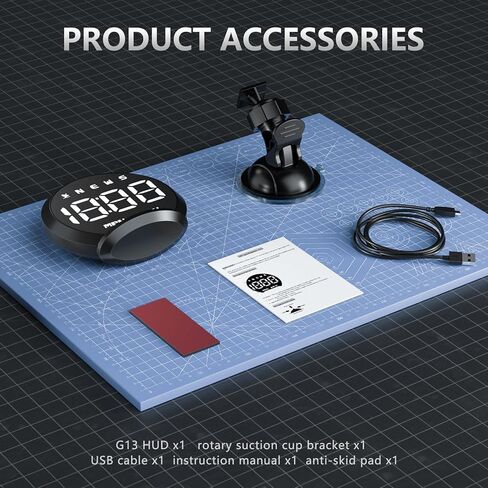 عداد السرعة الرقمي AZIJYV G13، HUD الجديد، عداد السرعة KMH Mph GPS مع إنذار السرعة الزائدة، إنذار القيادة التعب، توصيل وتشغيل USB، شاشة عرض رأس عالمية مناسبة لجميع السيارات in Kuwait