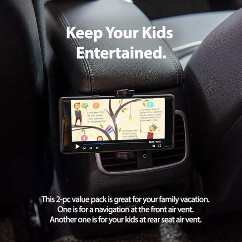 GOOSPERY [عبوة من قطعتين] حامل هاتف عالمي للسيارة مع مشبك تهوية هوائي وحامل حر اليدين للسيارات المتوافقة مع هواتف iPhone وGalaxy وHuawei وXiaomi وGoogle وOnePlus ومعظم الهواتف الذكية in Kuwait