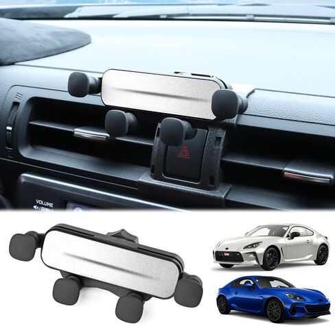 KUNGKIC for 2021 2022 Toyota GR86 86 Subaru BRZ حامل هاتف تلقائي عالمي من الألومنيوم حامل سيارة قابل للتدوير بمشبك للهاتف الخلوي مناسب لملحقات الهاتف الداخلية مقاس 3.5-5.5 بوصة باللون الأحمر in Kuwait