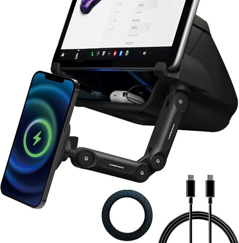 MEHIDFY Magnetic Wireless Car Charger Mount for Tesla Model 3/Y, 15W Fast Charging Magnetic Phone Holder, Strong Magnetic Phone Holder, Compatible with MagSafe Case and iPhone 12/13/14 (2 Arms) in Saudi Arabia