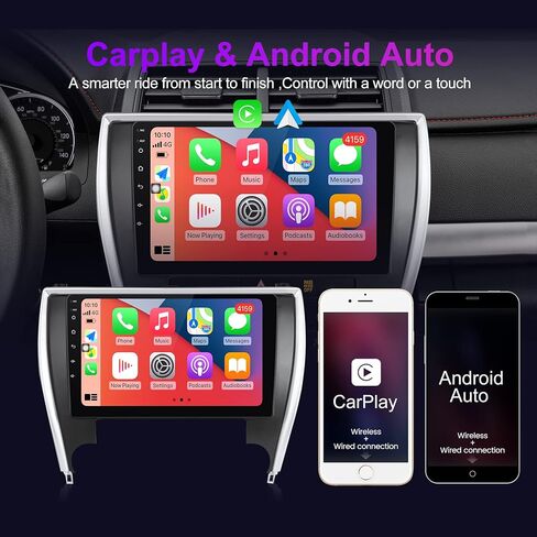راديو ستيريو سيارة لسيارة تويوتا كامري 2015 2016 2017، وحدة راس اندرويد 11 شاشة لمس مدمجة في ابل كاربلاي اندرويد اوتو DSP IPS بلوتوث نظام تحديد المواقع والملاحة 2G RAM 32G روم in Kuwait