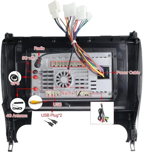 راديو ستيريو سيارة لسيارة تويوتا كامري 2015 2016 2017، وحدة راس اندرويد 11 شاشة لمس مدمجة في ابل كاربلاي اندرويد اوتو DSP IPS بلوتوث نظام تحديد المواقع والملاحة 2G RAM 32G روم in Kuwait