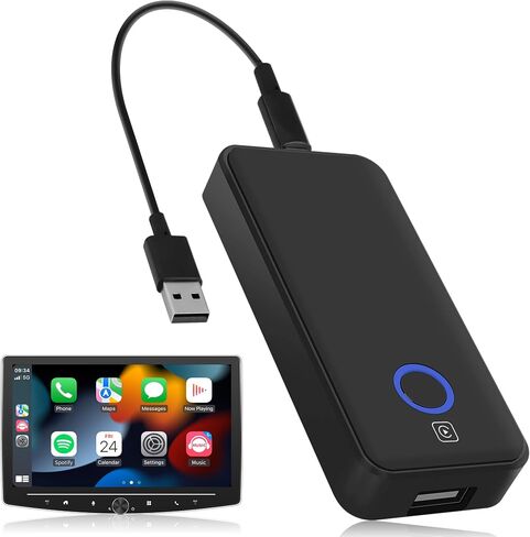 Rimoody Wireless CarPlay Adapter Apple for iPhone 2023 Style CarPlay Wireless Dongle Plug & Play Converts Wired CarPlay to Wireless for Factory Wired CarPlay Cars Ai Box Adapter USB Type C in Saudi Arabia