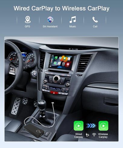 Rimoody Wireless CarPlay Adapter Apple for iPhone 2023 Style CarPlay Wireless Dongle Plug & Play Converts Wired CarPlay to Wireless for Factory Wired CarPlay Cars Ai Box Adapter USB Type C in Saudi Arabia