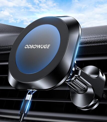 حامل شاحن سيارة لاسلكي، شاحن حامل سيارة Magsafe متوافق مع iPhone 14 13/13 Pro/Max/12/12 Pro/ 12 Pro Max/ 12 Mini، شاحن iPhone 15 واط شحن سريع in Kuwait