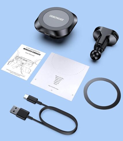 حامل شاحن سيارة لاسلكي، شاحن حامل سيارة Magsafe متوافق مع iPhone 14 13/13 Pro/Max/12/12 Pro/ 12 Pro Max/ 12 Mini، شاحن iPhone 15 واط شحن سريع in Kuwait