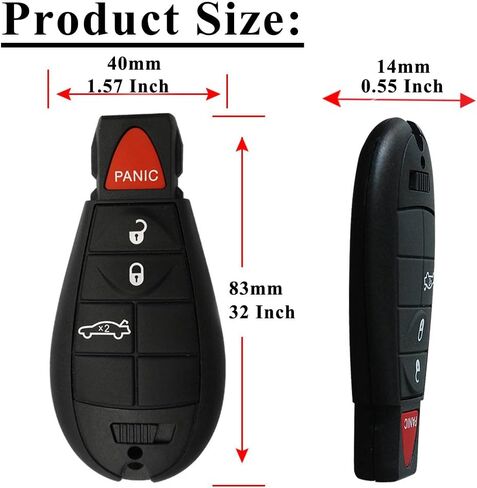 مفتاح فوب متوافق مع 2008-2010 كرايسلير 300 2008-2014 دودج تشالنجر 2008-2013 دودج تشارجر 2008-2013، مفتاح تحكم عن بعد للدخول بدون مفتاح بيست ريموتس 4 ازرار بديل لـ M3N5WY783X IYZ-C01C in Kuwait