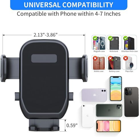 حامل أكواب السيارة مع حامل للهاتف، حامل هاتف 2 في 1 موسع للسيارة مع قاعدة قابلة للتعديل مع دوران 360 درجة متوافق مع iPhone وSamsung Galaxy وجميع الهواتف الذكية in Kuwait