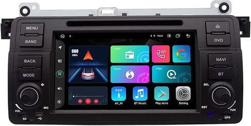 SWTNVIN CarPlay & Android Auto Car Stereo Radio Android 13 DVD Player for BMW 3 Series E46 Rover MG ZT 1999-2005 Built-in 4G LTE Dual WiFi DSP BT5.0 GPS SWC 7 inch IPS Octa-core 4+64G in Kuwait
