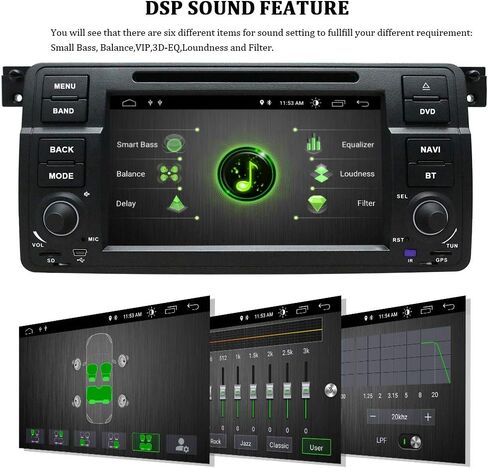 SWTNVIN CarPlay & Android Auto Car Stereo Radio Android 13 DVD Player for BMW 3 Series E46 Rover MG ZT 1999-2005 Built-in 4G LTE Dual WiFi DSP BT5.0 GPS SWC 7 inch IPS Octa-core 4+64G in Kuwait