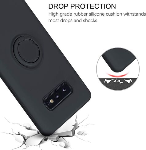 BENTOBEN for Samsung Galaxy S10e Case, Slim Silicone Soft Rubber with 360掳 Ring Holder Kickstand Car Mount Supported Shockproof Protective Cases Cover for Samsung Galaxy S10e 5.8", Antique White in Kuwait