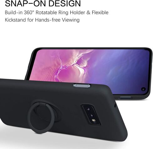BENTOBEN for Samsung Galaxy S10e Case, Slim Silicone Soft Rubber with 360掳 Ring Holder Kickstand Car Mount Supported Shockproof Protective Cases Cover for Samsung Galaxy S10e 5.8", Antique White in Kuwait