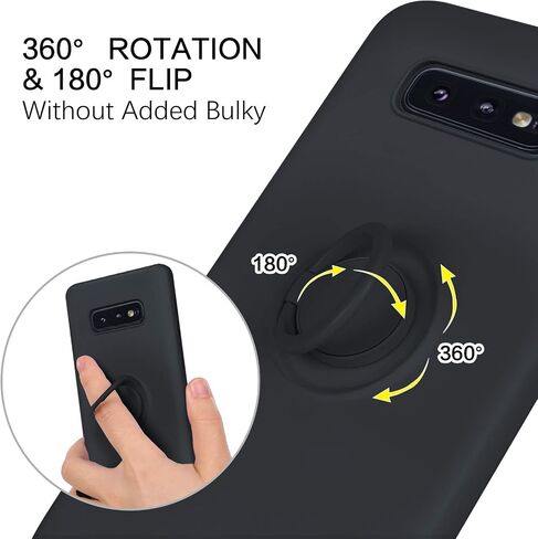 BENTOBEN for Samsung Galaxy S10e Case, Slim Silicone Soft Rubber with 360掳 Ring Holder Kickstand Car Mount Supported Shockproof Protective Cases Cover for Samsung Galaxy S10e 5.8", Antique White in Kuwait