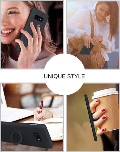 BENTOBEN for Samsung Galaxy S10e Case, Slim Silicone Soft Rubber with 360掳 Ring Holder Kickstand Car Mount Supported Shockproof Protective Cases Cover for Samsung Galaxy S10e 5.8", Antique White in Kuwait
