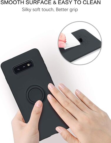 BENTOBEN for Samsung Galaxy S10e Case, Slim Silicone Soft Rubber with 360掳 Ring Holder Kickstand Car Mount Supported Shockproof Protective Cases Cover for Samsung Galaxy S10e 5.8", Antique White in Kuwait